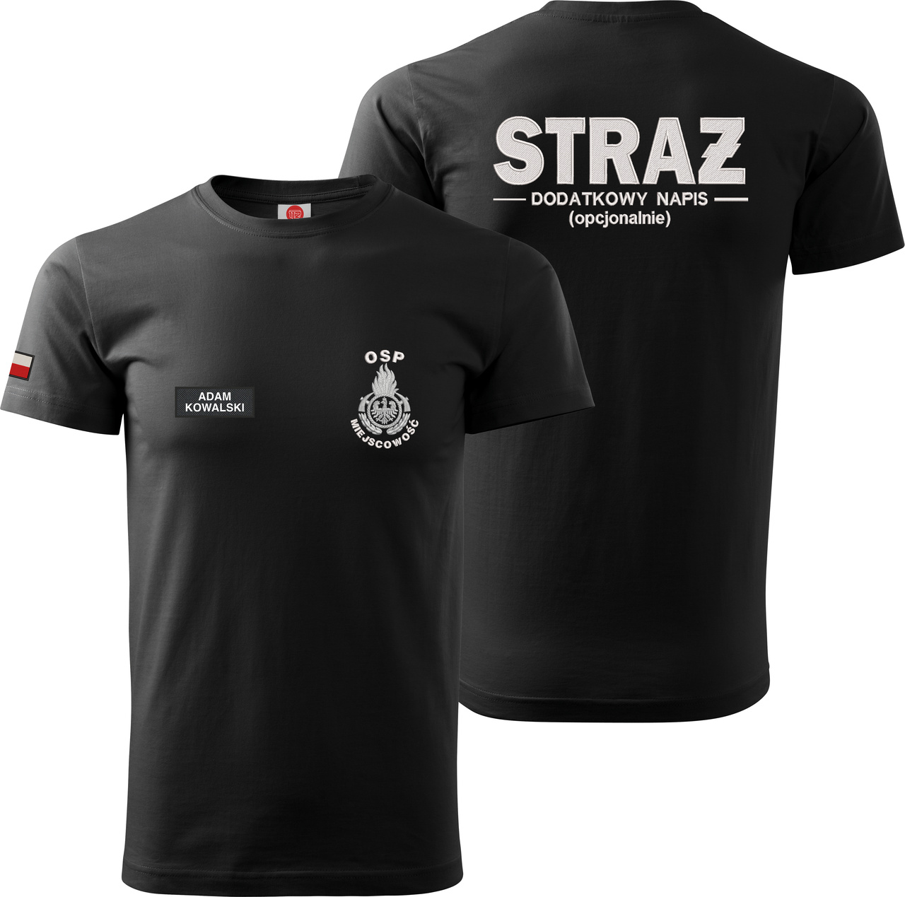 KOSZULKA STRAŻACKA Z HAFTEM _WZ04_4 koszulka t-shirt strażacka ognik SILVER
