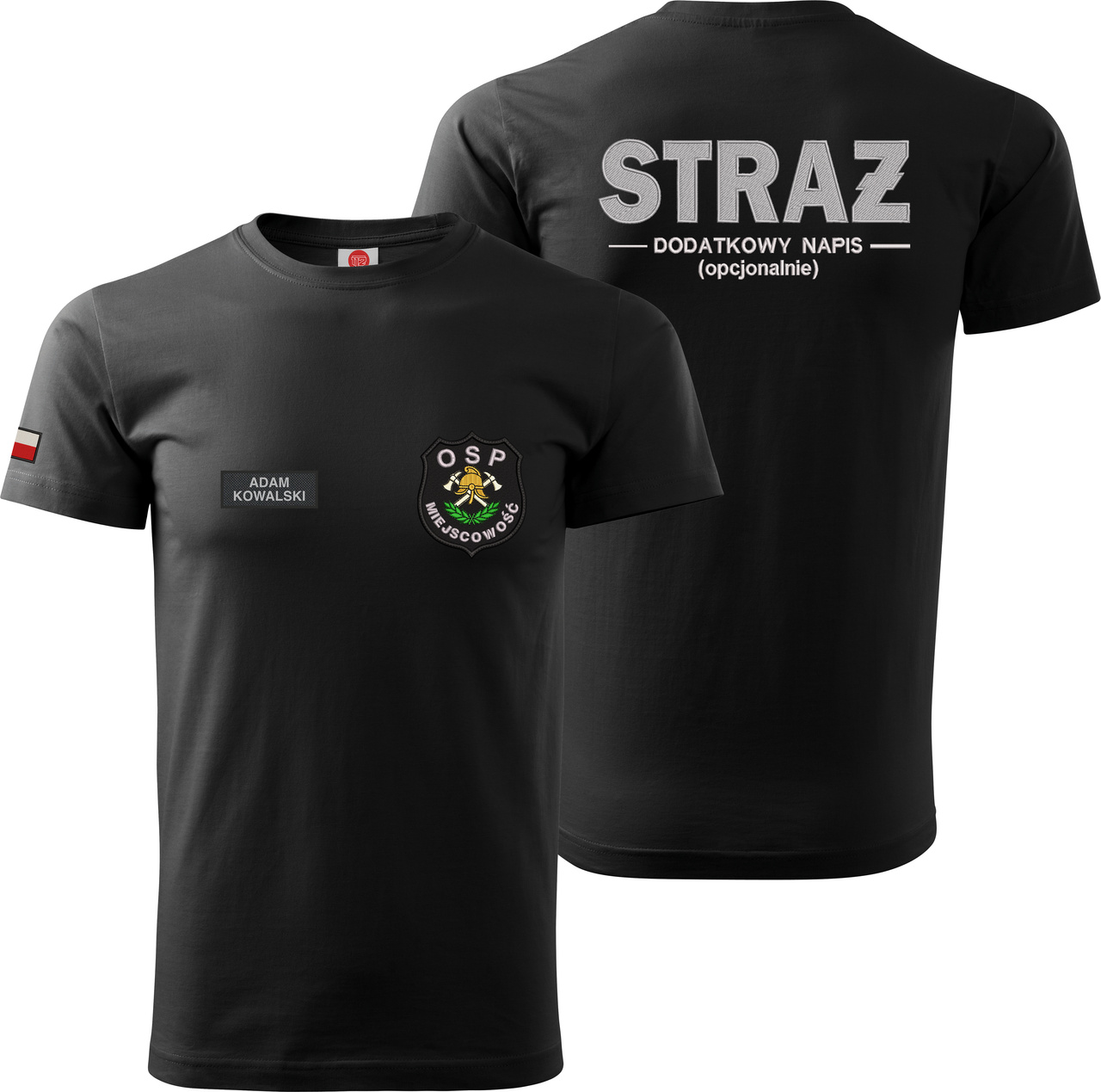 KOSZULKA T-SHIRT WZ06 STRAZ2 Koszula t-shirt strażacka z haftem tarcza