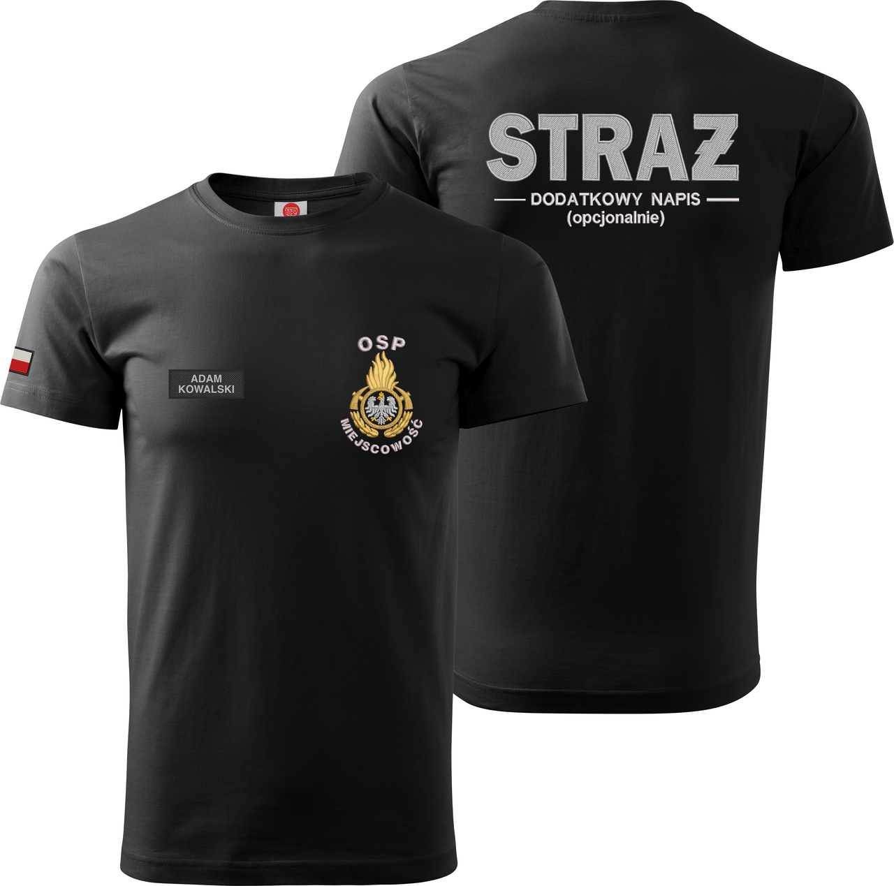 TS_WZ02 koszulka t-shirt strażacka ognik złoty